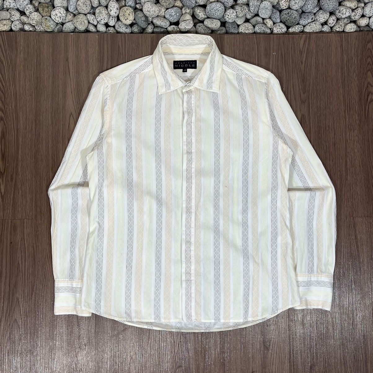 Matsuda × Nicole Club × Vintage Nicole Monsieur Double Collar Striped Button Shirt Size US L / EU 52-54 / 3 - 1 Thumbnail