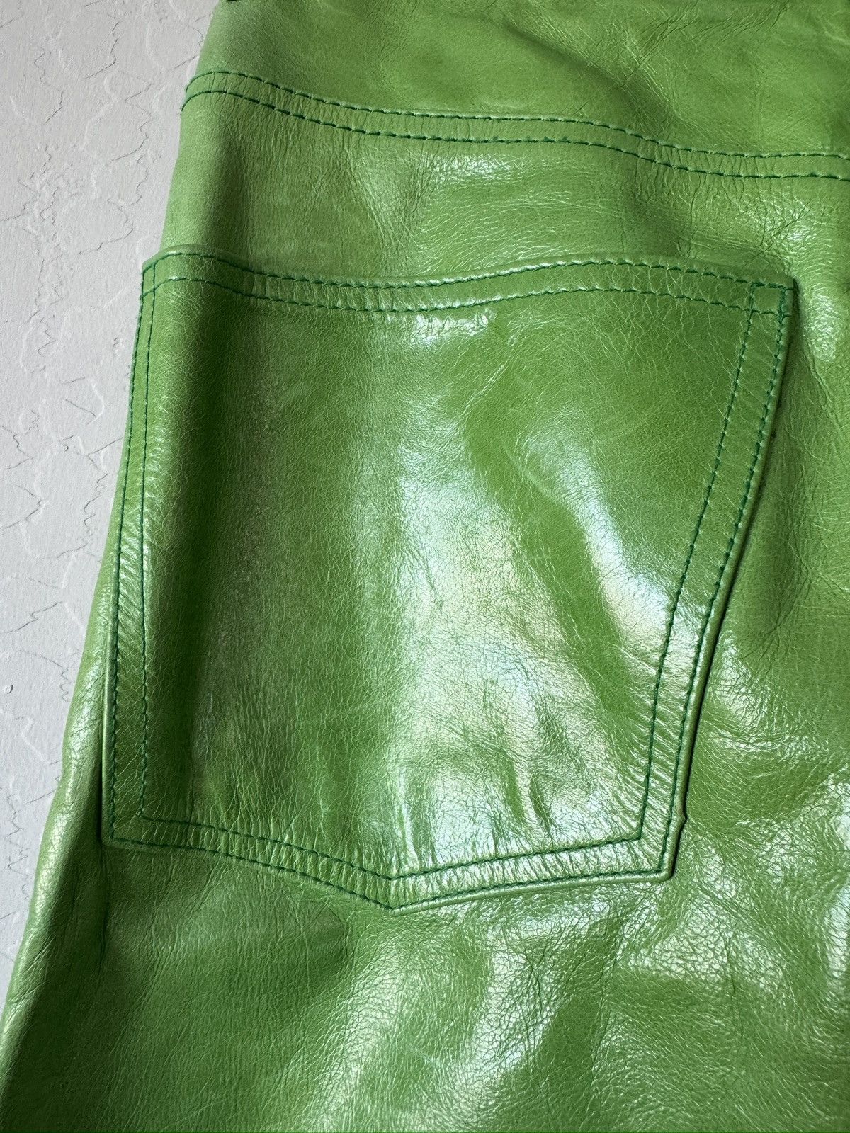 Gallery Dept. $6100 Green Leather Logan Pants Size US 30 / EU 46 - 10 Thumbnail