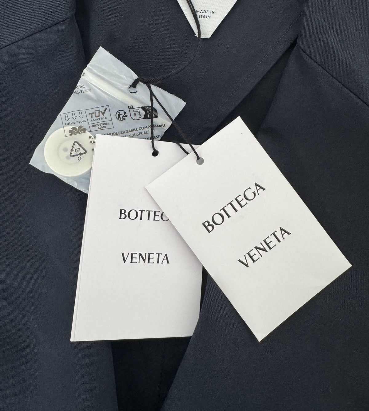 Bottega Veneta BOTTEGA VENETA Navy Twill Double-breasted Blazer Size 46R - 11 Thumbnail