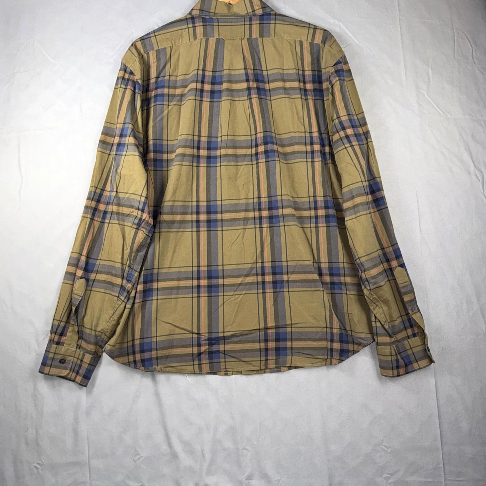 Todd Snyder Todd Snyder Men's 2XL Beige Plaid Cotton Button Front Long Sleeve Casual Shirt Size US XXL / EU 58 / 5 - 2 Thumbnail