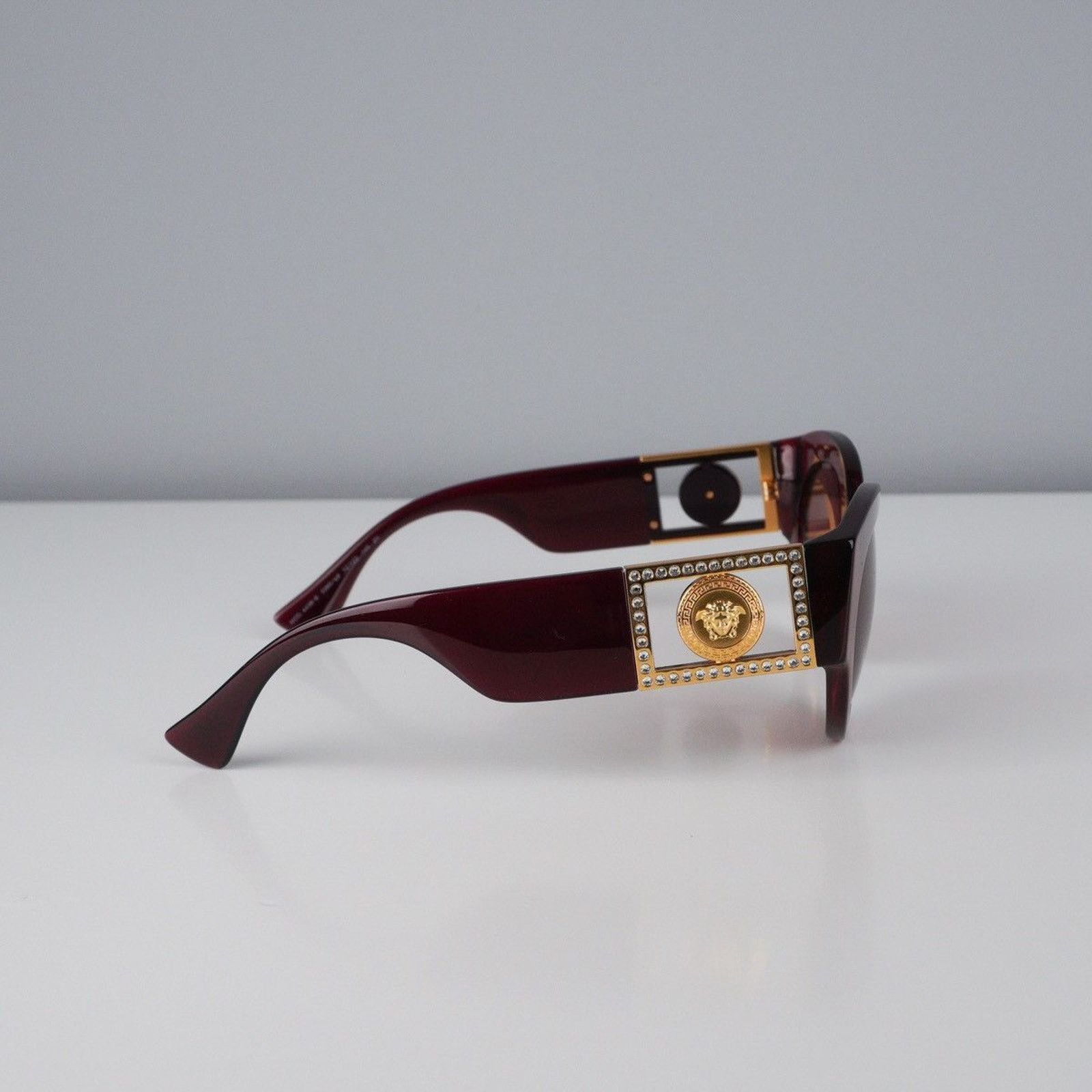 Versace Versace big swarovski medusa gold logo oversized sunglasses Size ONE SIZE - 3 Thumbnail