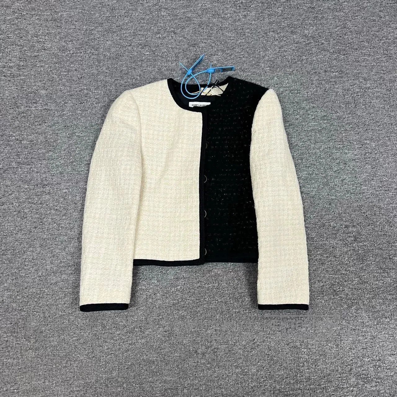Saint Laurent Paris Saint Laurent Black White Tweed Jacket. Size XXS / US 00 / IT 34 - 1 Thumbnail