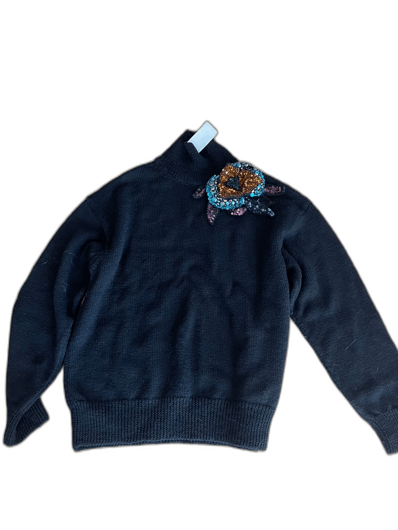 Dries Van Noten embroidered high-neck wool sweater Size US L / EU 52-54 / 3 - 1 Thumbnail
