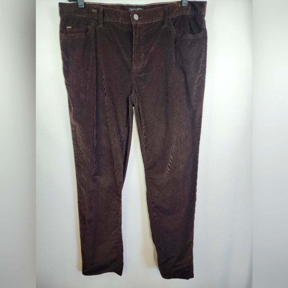 Banana Republic Banana Republic Men's Chocolate Corduroy Slim Fit Traveler Size US 35 - 3 Thumbnail
