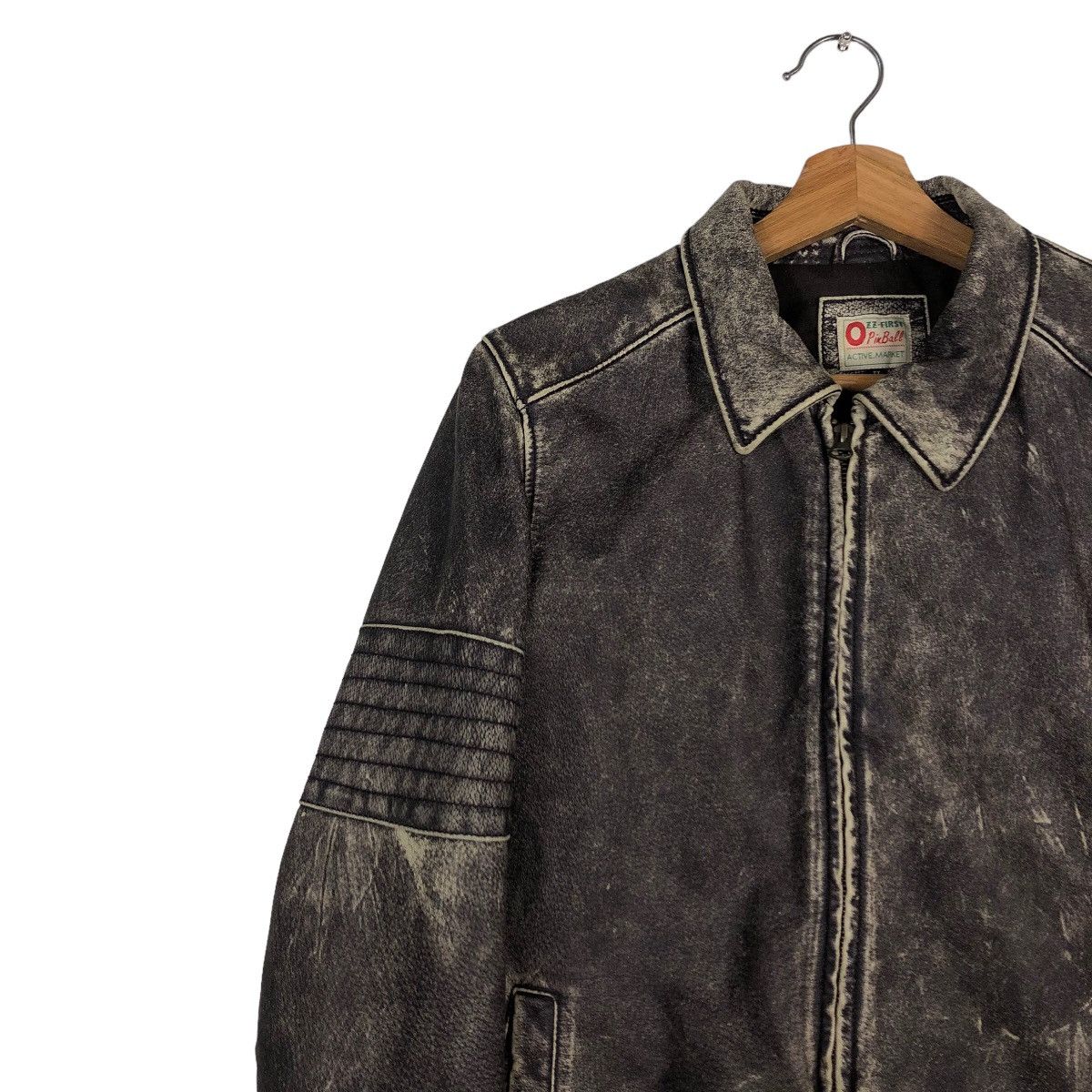 Japanese Brand 🔥Vintage Pigskin Leather Biker Jacket Pinball Japan Made Size US S / EU 44-46 / 1 - 7 Thumbnail