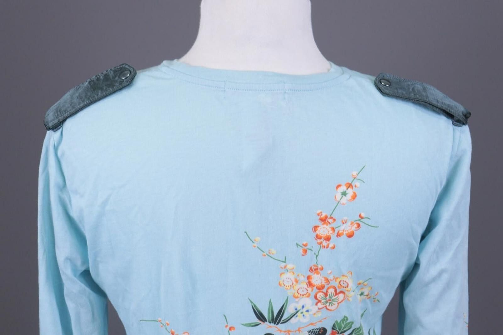 Custo Barcelona CUSTO BARCELONA Blue Floral Stretch Top Shirt Size 4 Size S / US 4 / IT 40 - 11 Thumbnail