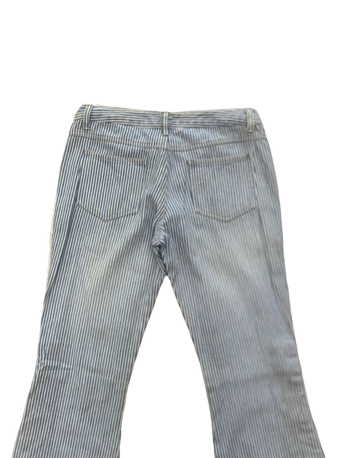 If Six Was Nine × Japanese Brand × KMRii Flare Jeans Jouer Aux Echecs Low Rise Stripe Bush Pants Size US 27 - 8 Thumbnail