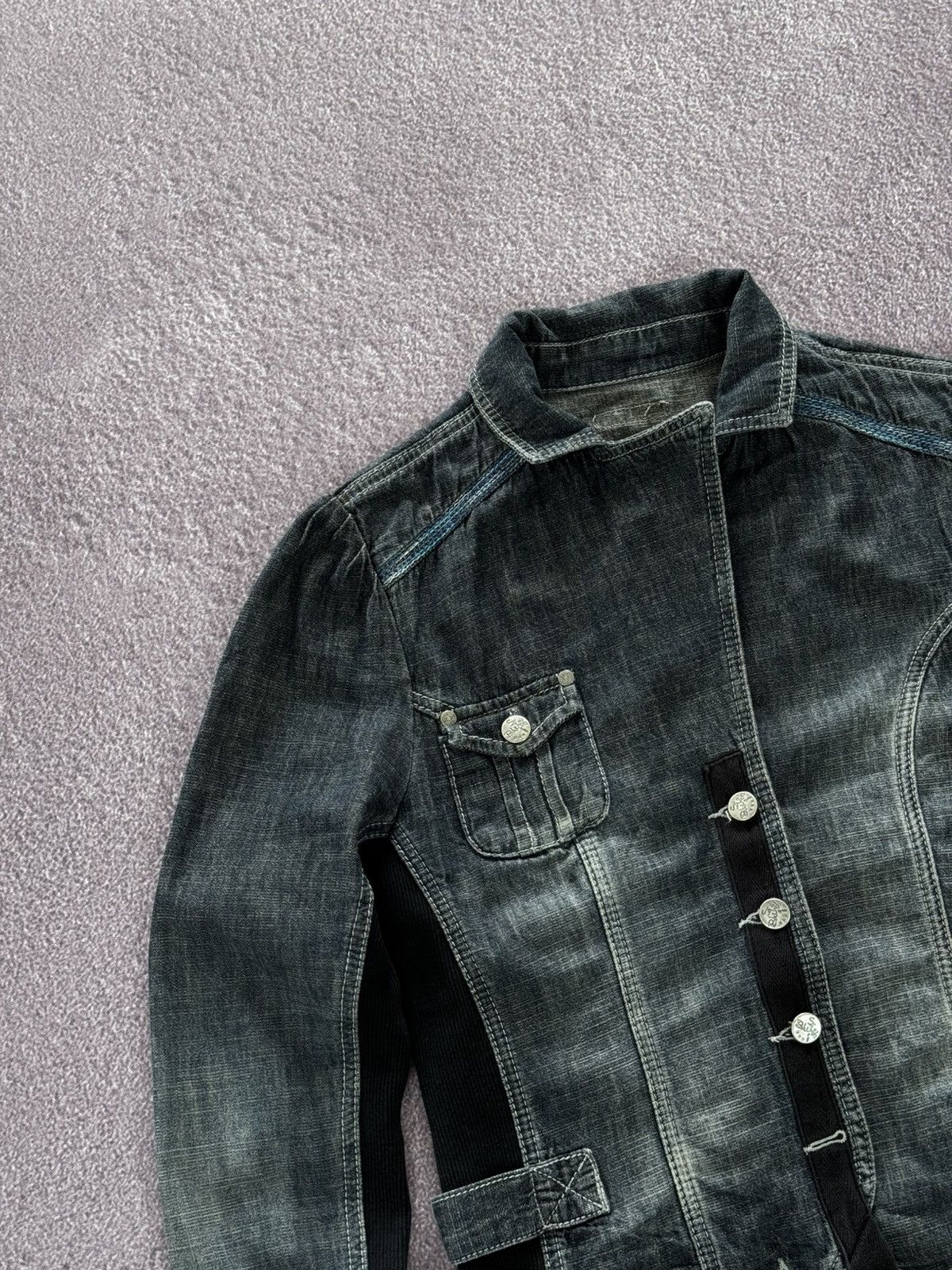 Japanese Brand Avant Garde Abstract Y2K Denim Button Up Jacket Size M / US 6-8 / IT 42-44 - 5 Thumbnail