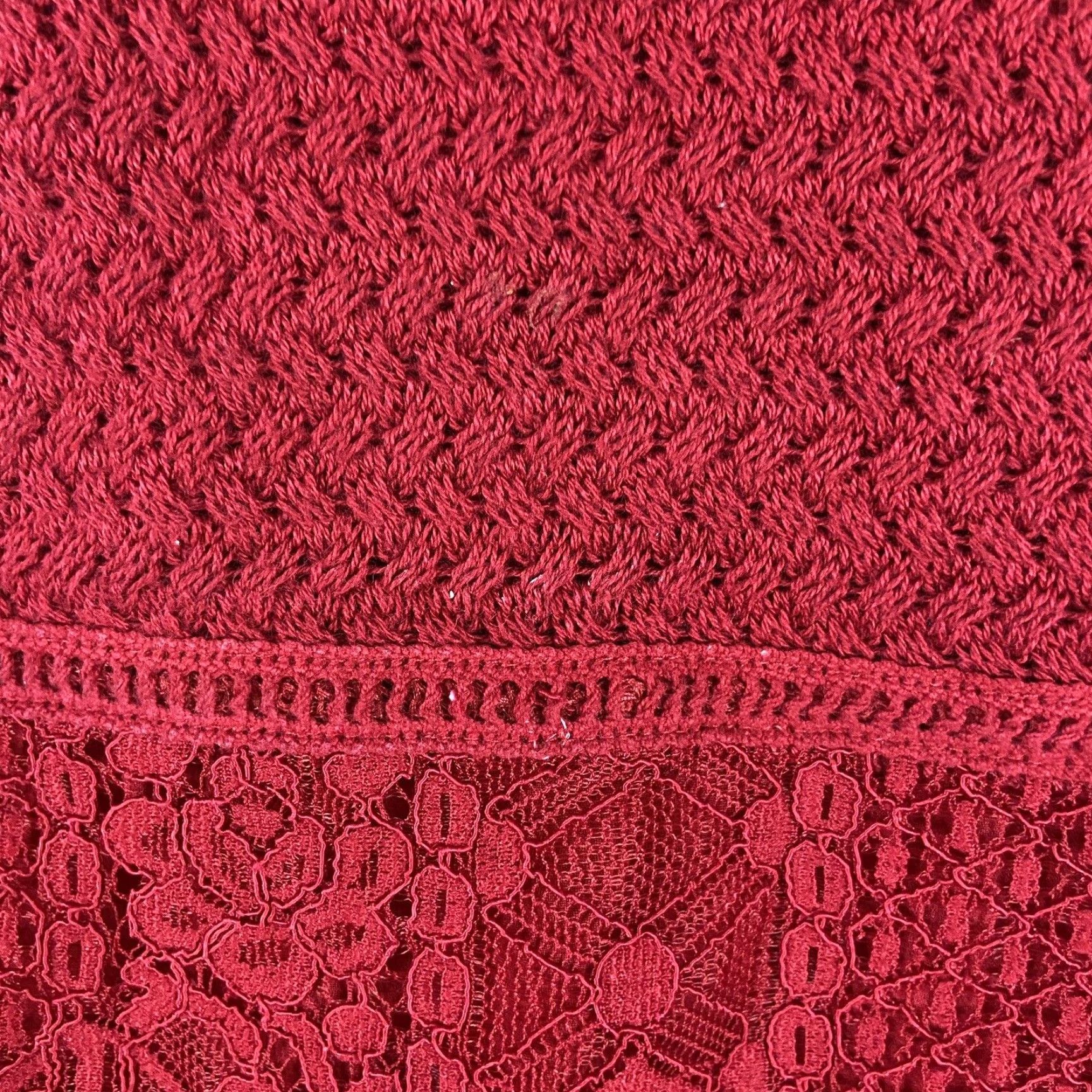 Lucky Brand Lucky Brand Sweater Shirt Women L Red Lace Trim Pullover Long Lace Sheer Trim 90s? (if applicable) Size L / US 10 / IT 46 - 5 Thumbnail