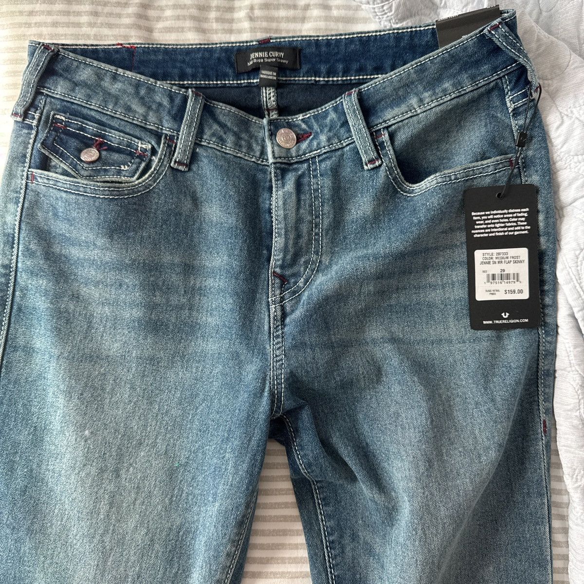 True Religion Jennie Curvy Mid Rise Super Skinny Size 29" - 2 Thumbnail