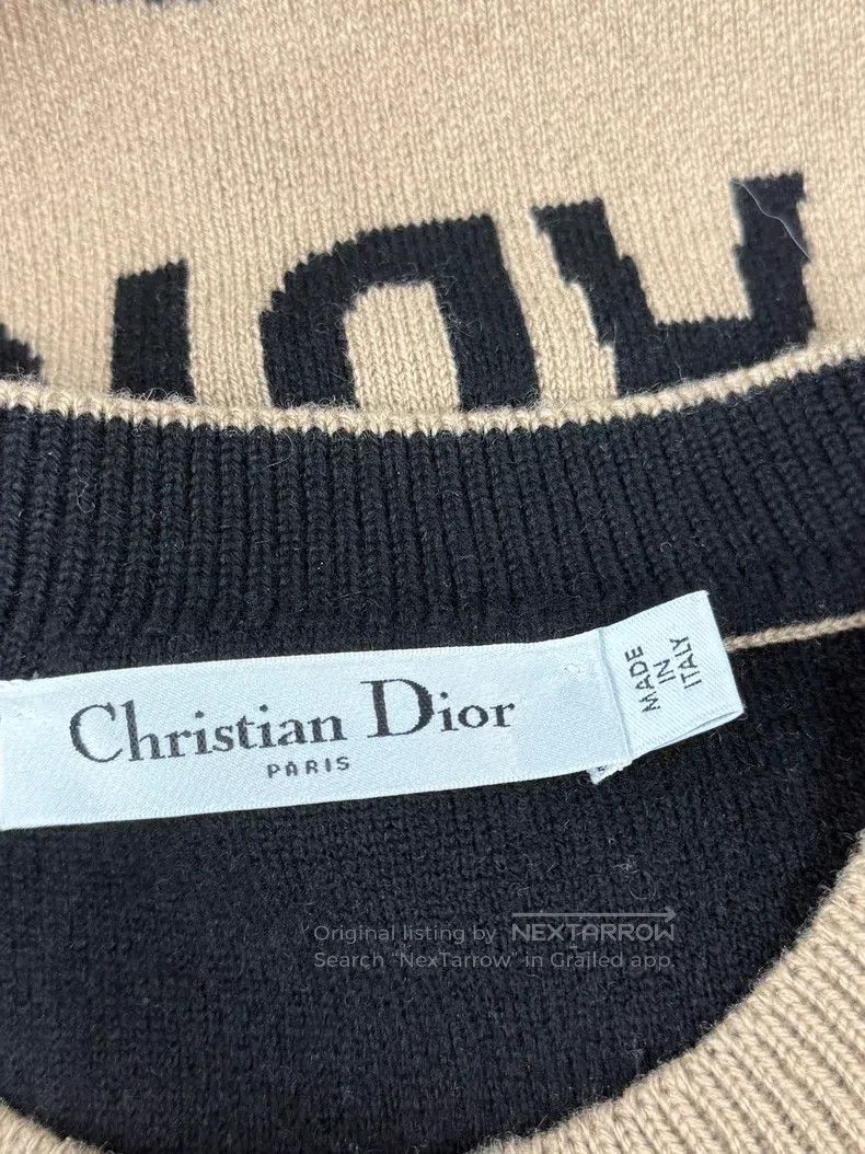 Dior Dior Khaki-coloured 8-character cashmere knitted vest on t Size XS / US 0-2 / IT 36-38 - 3 Thumbnail