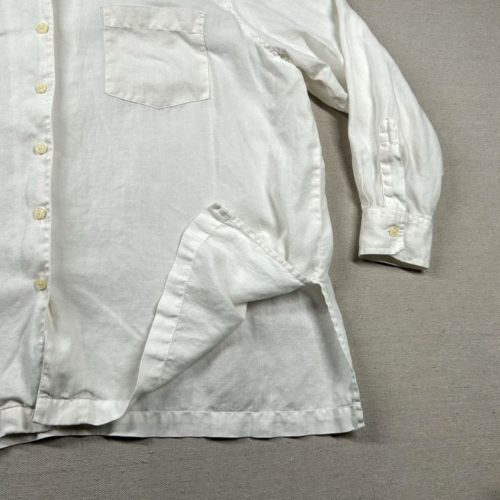 Eddie Bauer Eddie Bauer Shirt Womens XL Petite 100% Linen Button Up Solid White Beachy Baggy Shirt Womens XL Petite White Linen Button-Up Beachy Baggy Size XL / US 12-14 / IT 48-50 - 4 Thumbnail