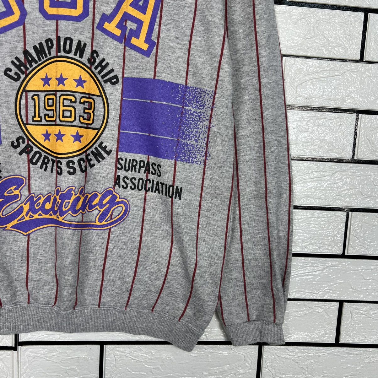 Japanese Brand USA CHAMPION SHIP SPORTS SCENE STRIPED SWEATSHIRT #3954-C180 Size US S / EU 44-46 / 1 - 7 Thumbnail