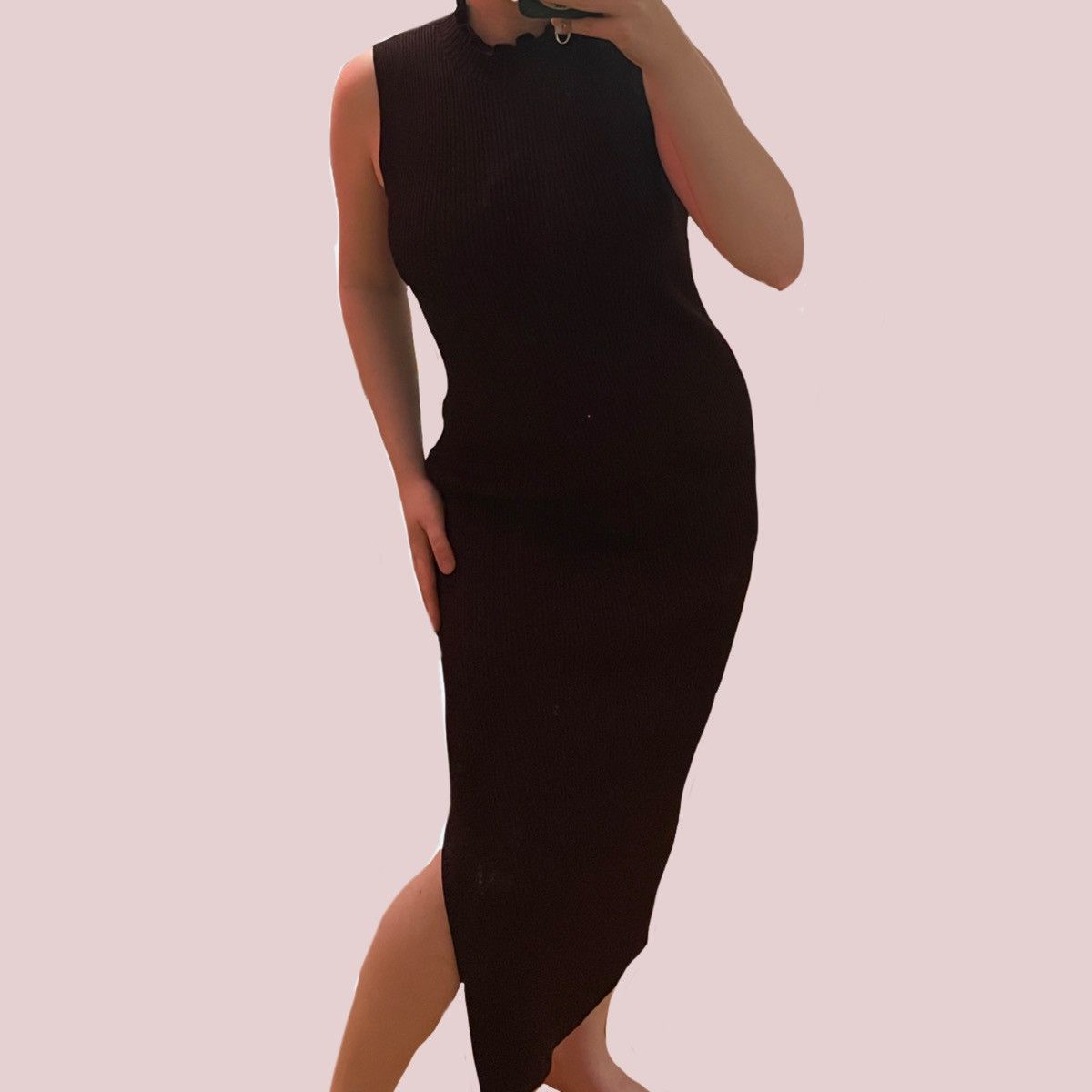 Theory THEORY MEDIUM TURTLE NECK MIDI SLIT LEG DRESS IN PURPLE Size M / US 6-8 / IT 42-44 - 3 Thumbnail