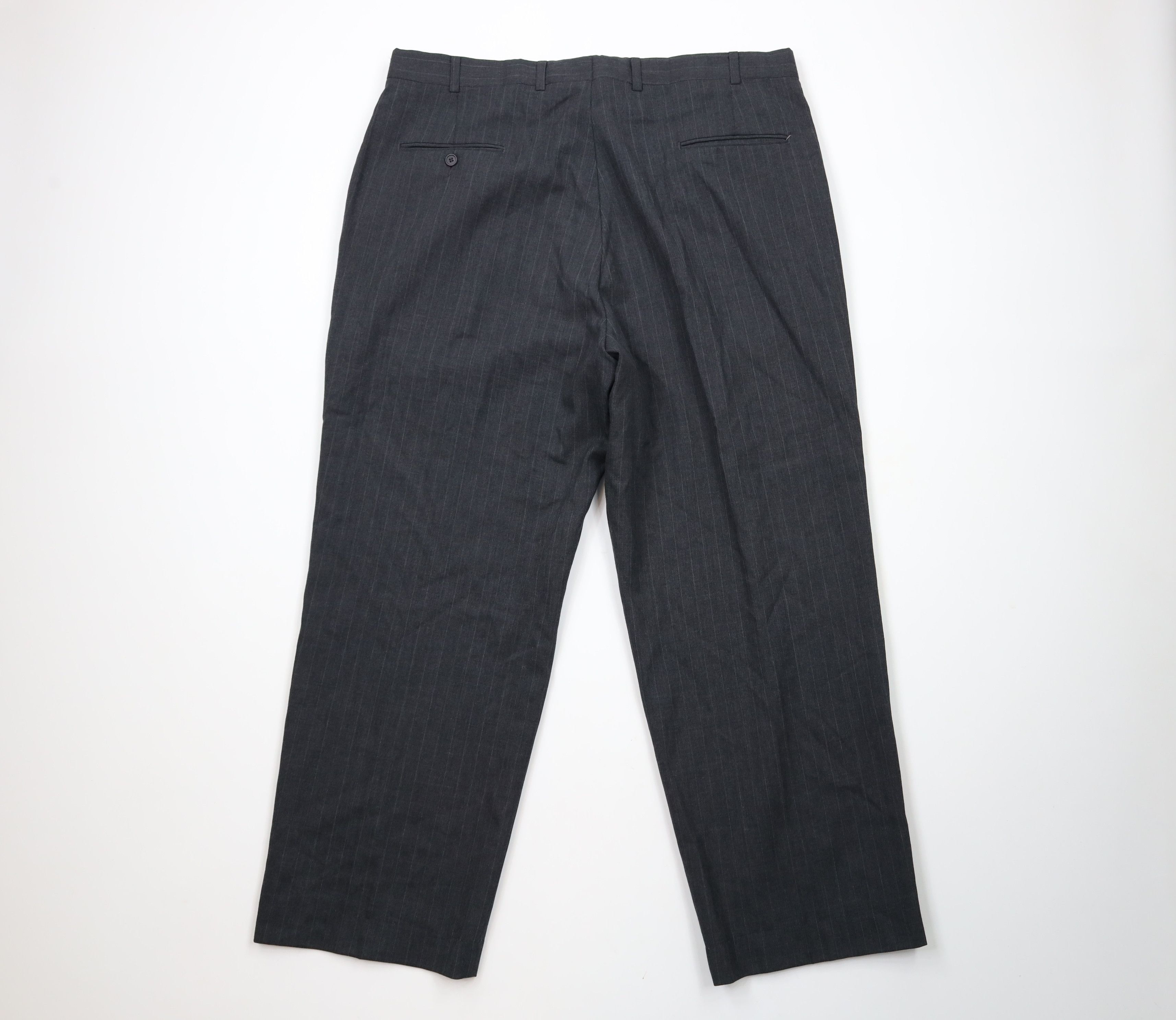 Vintage Vintage 90s Streetwear Wool Pinstriped Wide Leg Chino Pants Size US 40 / EU 56 - 8 Thumbnail