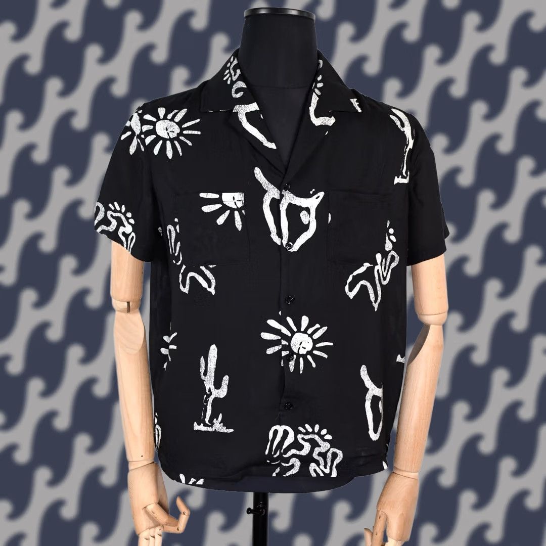 Other OTHER CUBAN SHIRT SUN S Men's Shirt Casual Short Sleeve Black 100% Rayon 100% Genuine Button-Up 58 cm Chest/Armpit 65 cm Length BACK Vintage No Size US S / EU 44-46 / 1 - 1 Thumbnail