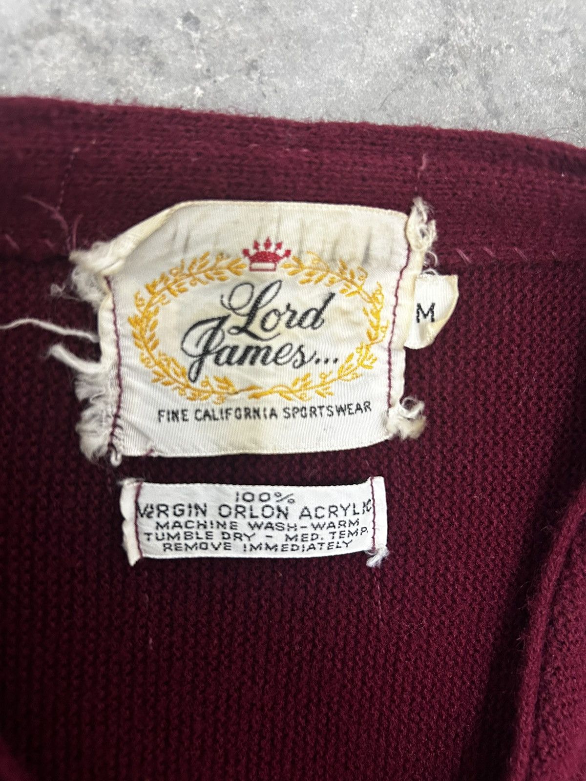 Vintage Vintage 1960s Lord James Striped Acrylic Cardigan Size US M / EU 48-50 / 2 - 2 Thumbnail