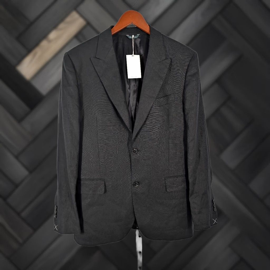 Vintage Kent & Curwen Blazer Tuxedo Linen 42R Black Men Regular Jacket NWT Italy 52 Size 42R - 1 Thumbnail