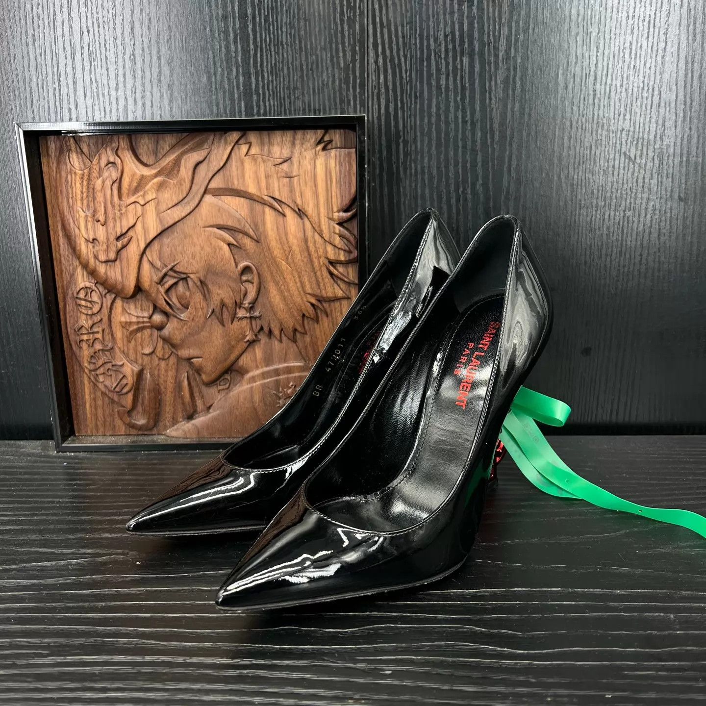 Yves Saint Laurent YSL Opyum Pumps Black Red 36.5 Worn Once Size US 6 / IT 36 - 1 Thumbnail