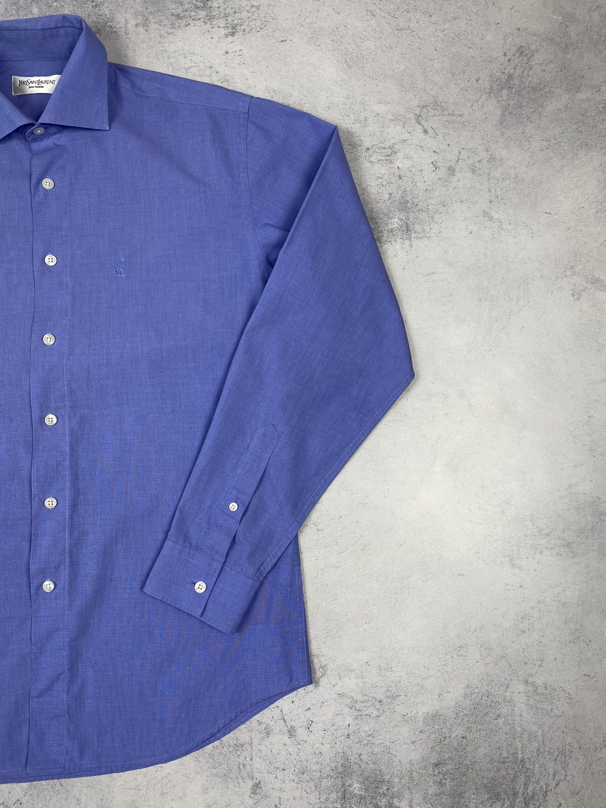 Yves Saint Laurent Yves Saint Laurent Luxury Button Up Long Sleeve Shirt Size US L / EU 52-54 / 3 - 3 Thumbnail