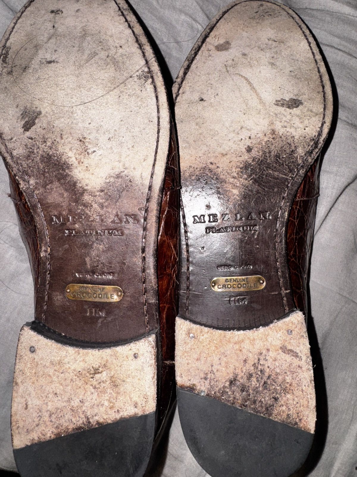 Mezlan Mezlan Platinum Genuine Crocodile Loafers – Size 11 – Rare Size US 11 / EU 44 - 7 Thumbnail