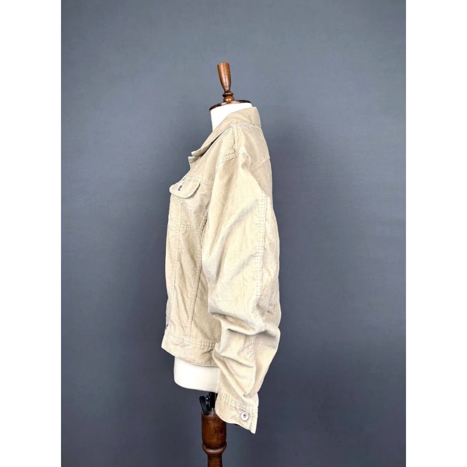 Diesel Diesel Jacket Trucker Beige Cotton Corduroy 2XL Womens Long Sleeve Regular Fit Pale Beige Jacket Size XXL / US 16-18 / IT 52-54 - 7 Thumbnail