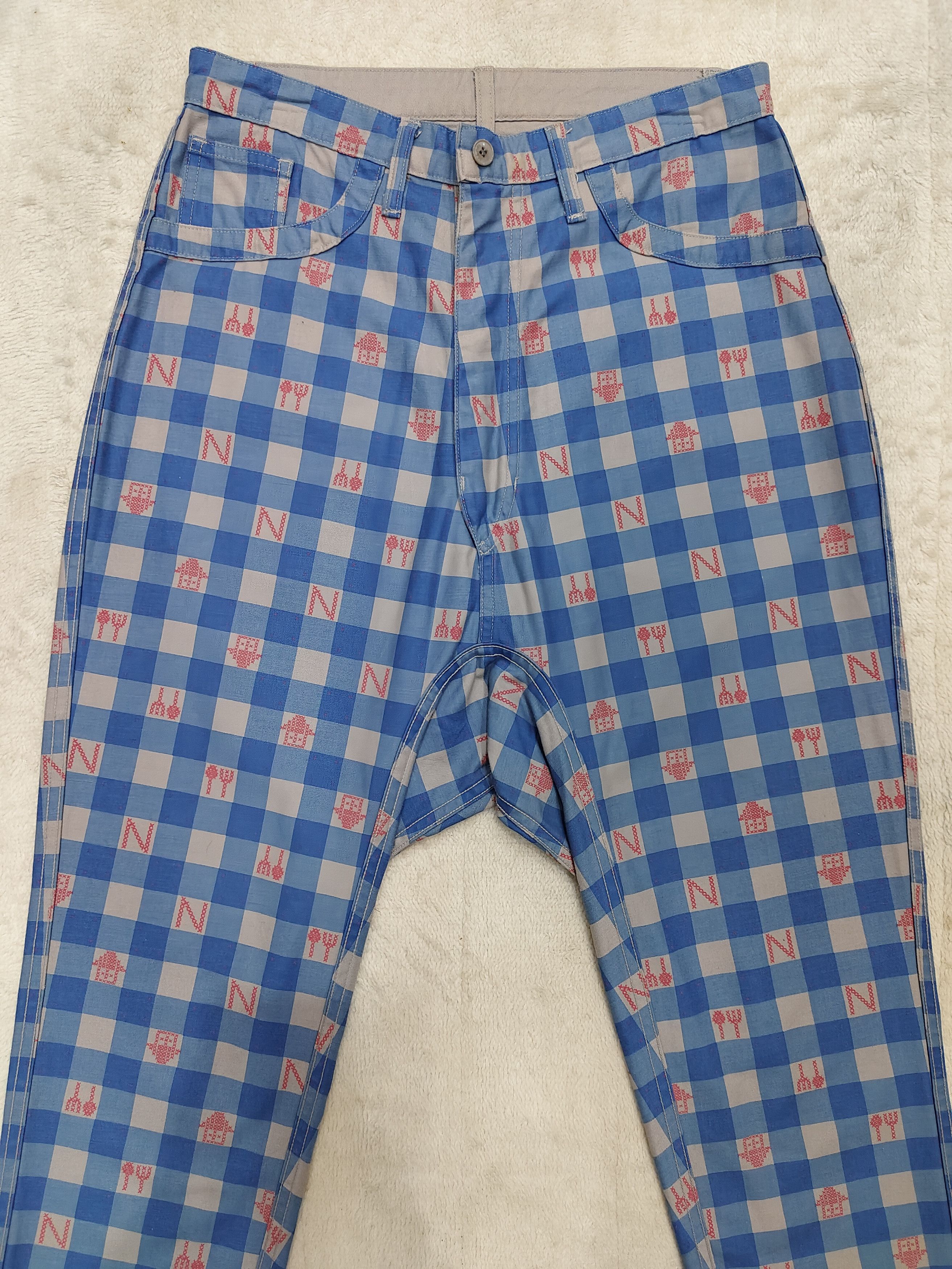 Ne-Net 🇯🇵Ne-Net🇯🇵 Plaid Drop Crotch Reversibel Trousers Size 30" / US 8 / IT 44 - 2 Thumbnail