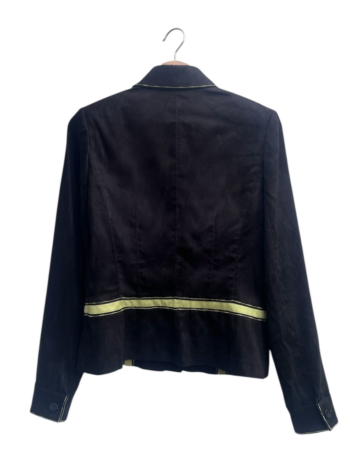 Trussardi Archive Trussardi Yellow Trim Light Polyester Suede Jacket Size S / US 4 / IT 40 - 5 Thumbnail
