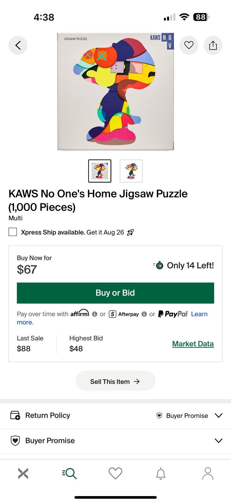 Kaws Kaws No One’s Home Jigsaw Puzzle Size ONE SIZE - 1 Thumbnail