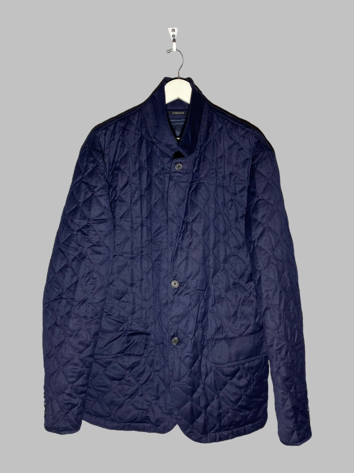 Z Zegna 🔥 ZEGNA WOOL V-NECK QUILTED PADDED JACKET ITALY CLASSIC FIT Size US XL / EU 56 / 4 - 2 Thumbnail