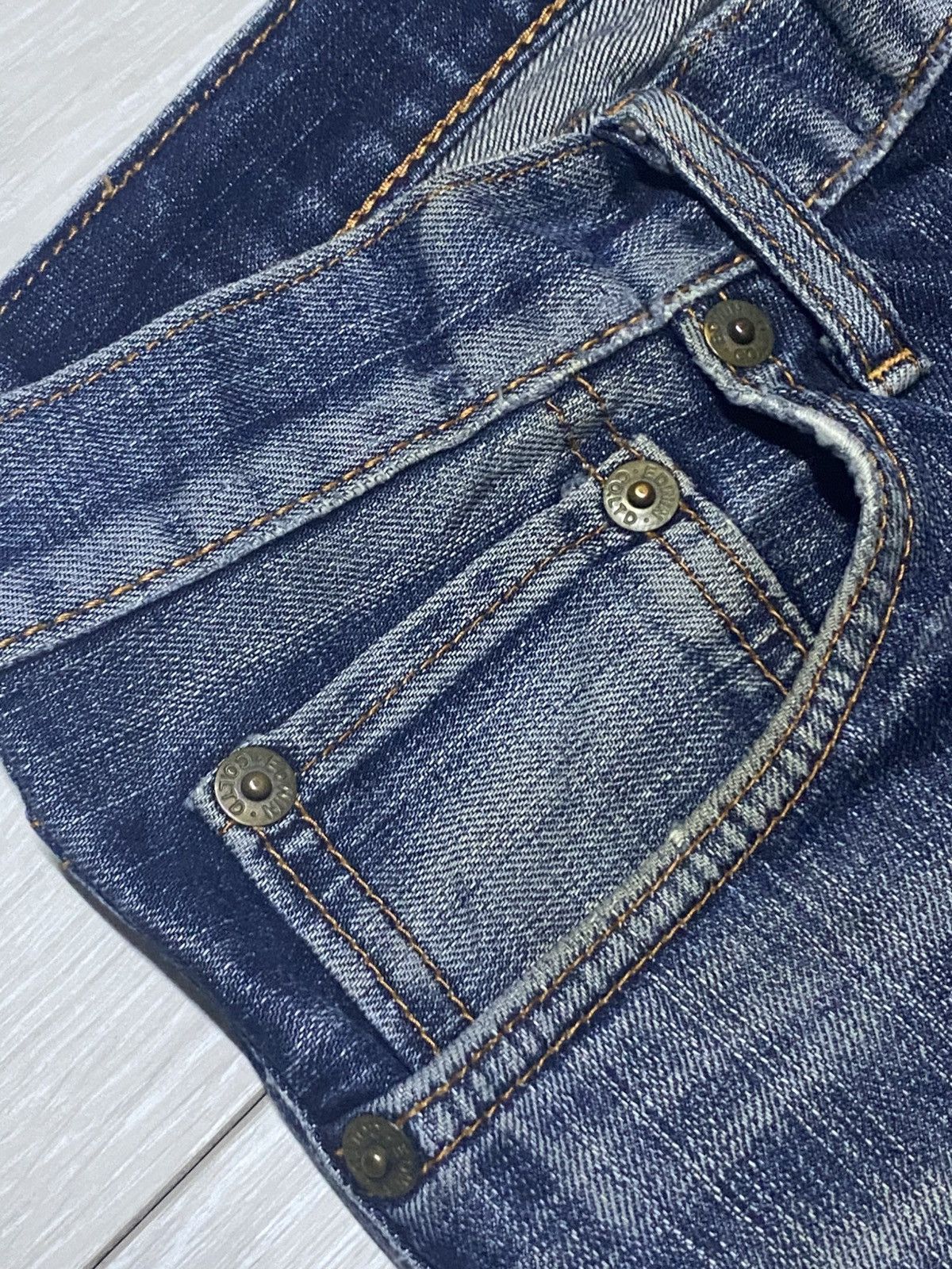 Edwin Vintage Edwin 502 Blue Wash Distressed Jeans Size US 31 - 13 Thumbnail