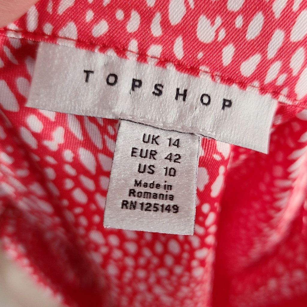 Topshop Topshop red white oversized button down shirt size 10 medium Size L / US 10 / IT 46 - 9 Thumbnail