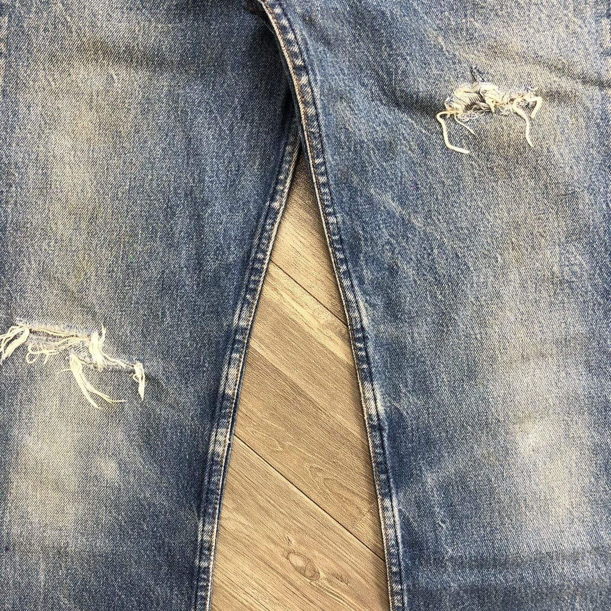 Levi's × Levi's Vintage Clothing 🇺🇸70’s Vintage Levis 501 29x32 Straight Leg Distressed Jeans Size US 29 - 5 Thumbnail