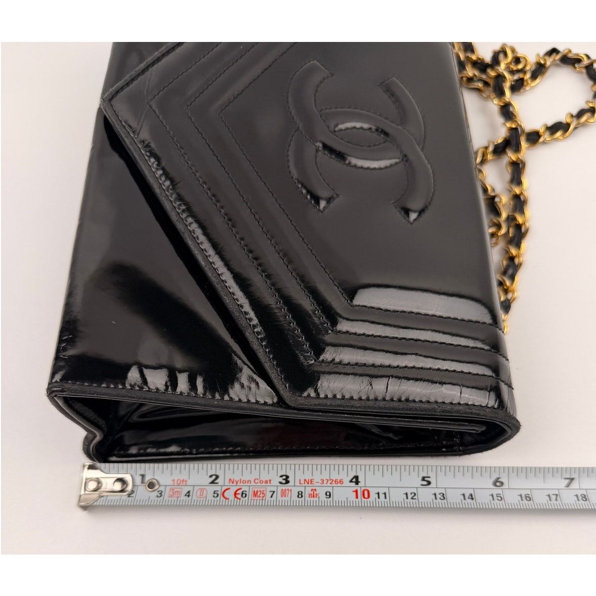 Chanel Chanel Vintage CC Black Patent Envelope Flap Bag Size ONE SIZE - 14 Thumbnail