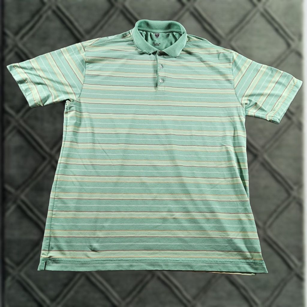 Nike Nike Golf Polo Shirt Mens XL Green Stripe Nike Fit Dry Short Sleeve Performance Size US XL / EU 56 / 4 - 1 Thumbnail