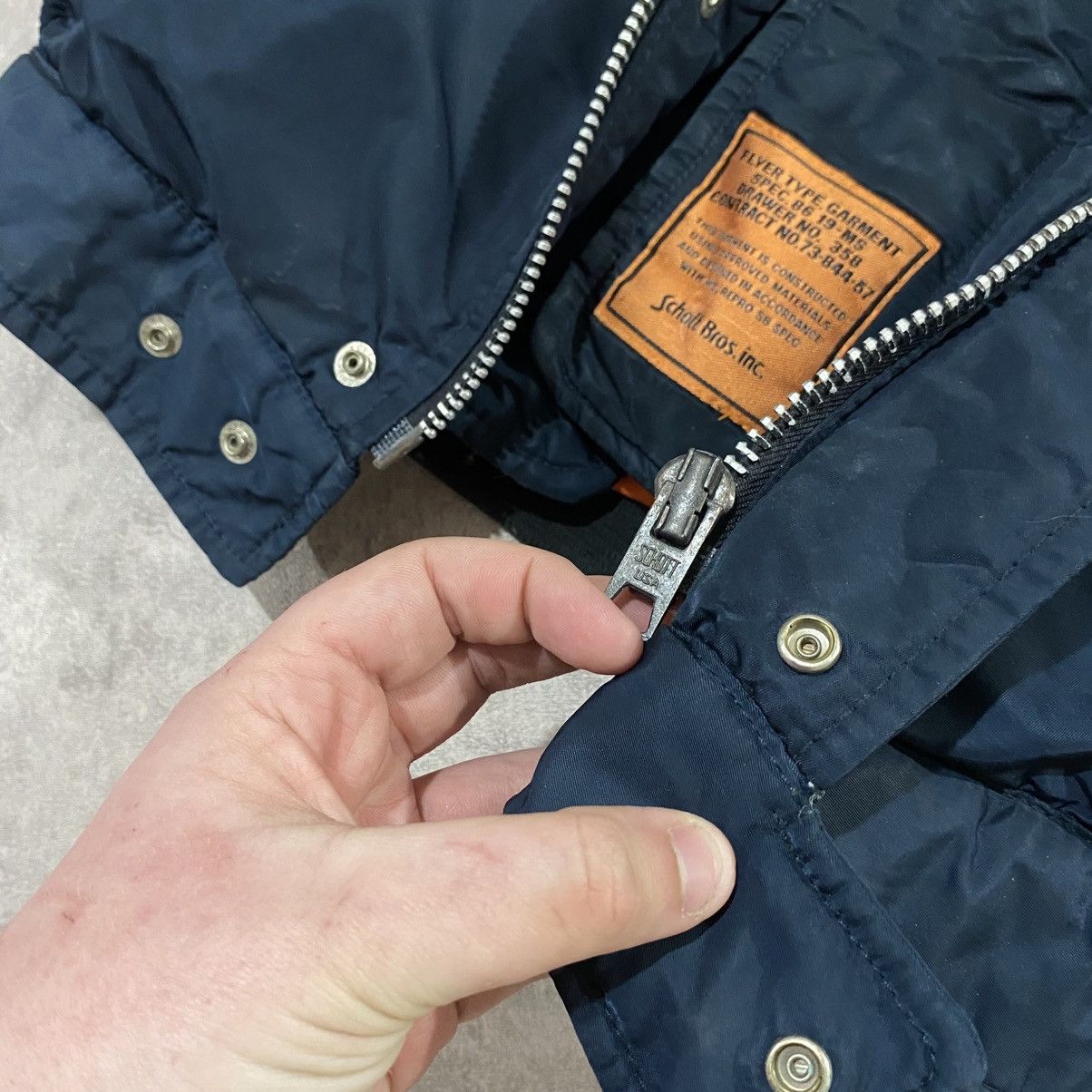 Schott Vintage Schott Flyer Bomber Navy w/ Removable Vest Lining Size US S / EU 44-46 / 1 - 5 Thumbnail