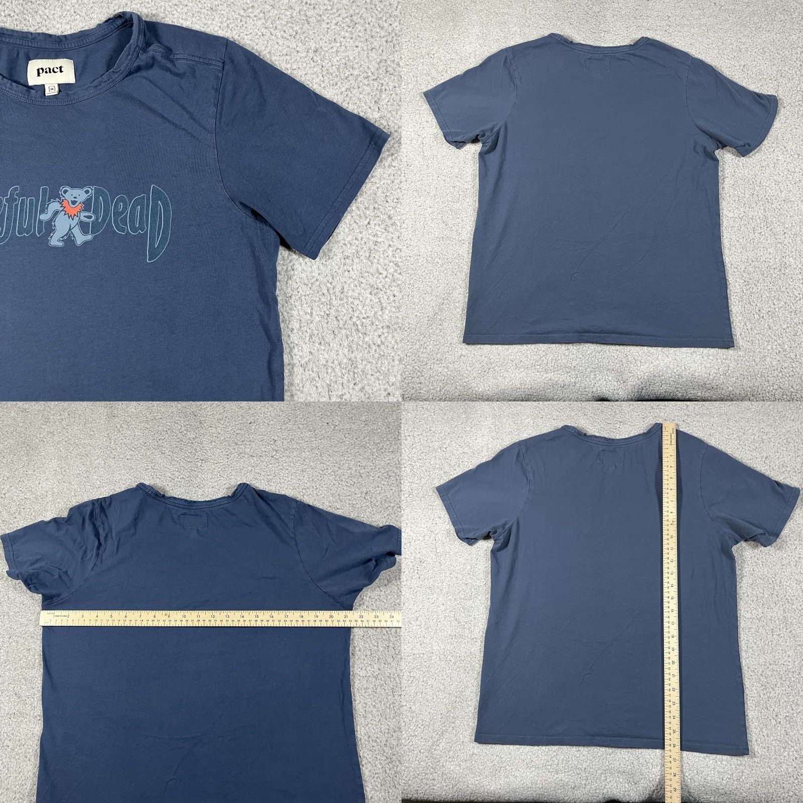 Vintage Grateful Dead Shirt Mens Medium Blue Dancing Bear Graphic Pact Band Rock Tee Size US M / EU 48-50 / 2 - 8 Thumbnail