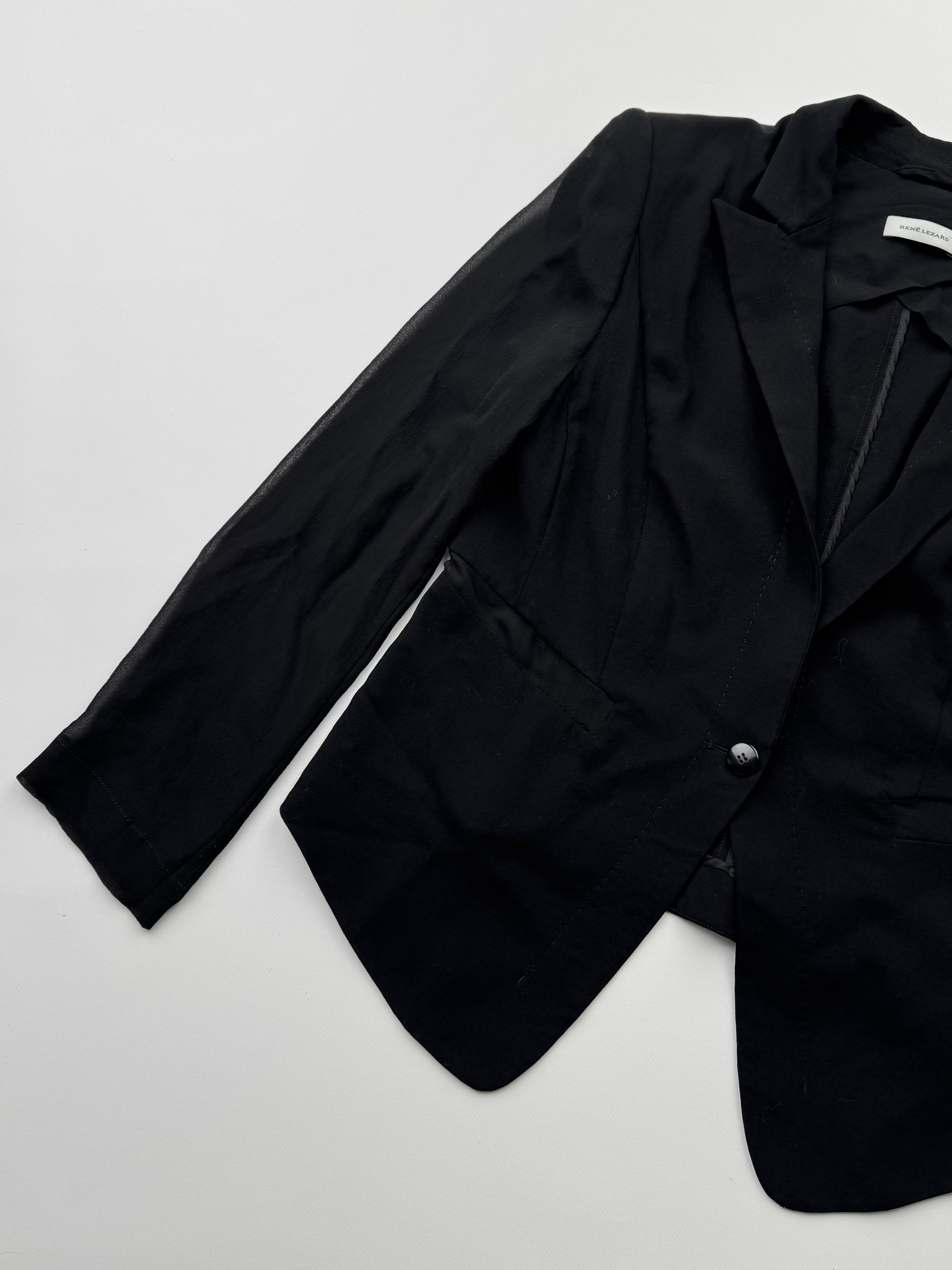 Japanese Brand Rene Lezard Blazer With Mesh Sleeve (421) Size M / US 6-8 / IT 42-44 - 2 Thumbnail
