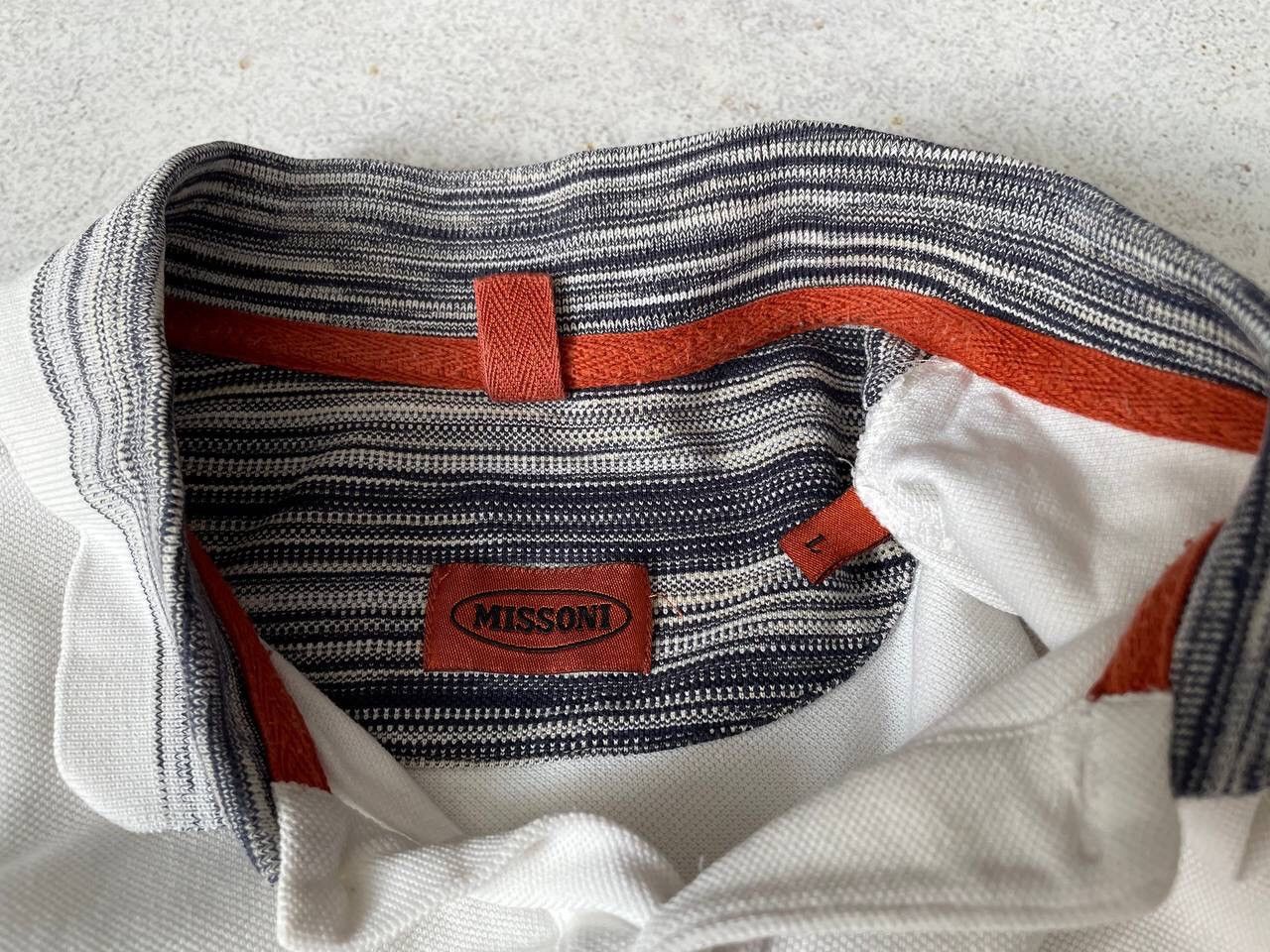 Missoni × Vintage Vintage Missoni White Basic Luxury Polo Y2K Rare Item Size US L / EU 52-54 / 3 - 2 Thumbnail