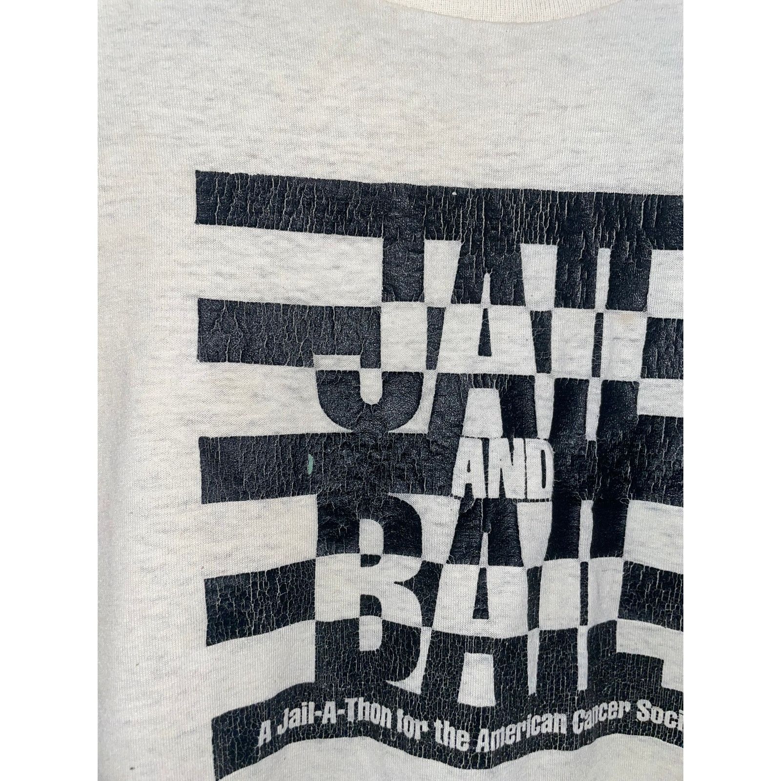 Hanes Vintage Jail Shirt Bail Jail-A-Thon Graphic Tee 90s XL Size US XL / EU 56 / 4 - 3 Thumbnail