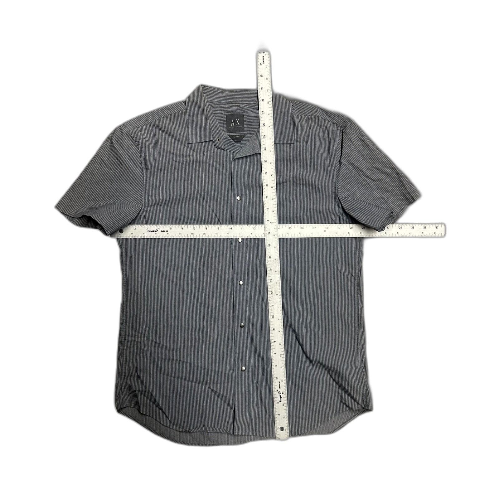 Armani Exchange Armani Exchange A|X Pinstripe Short Sleeve Button Up Shirt G Size US M / EU 48-50 / 2 - 3 Thumbnail