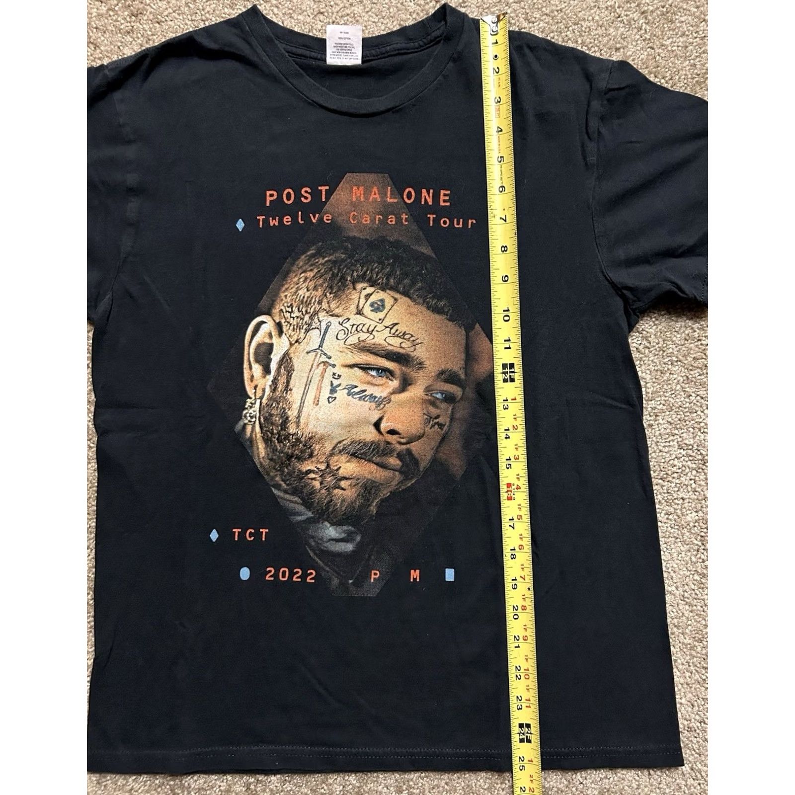 Vintage VINTAGE Post Malone T-Shirt Shirt Adult Medium Black Cotton Short Sleeve Crew Neck Unisex Adults Music Band 90s Tour Roddy Rich Rap Concert Shirt Mens Size US M / EU 48-50 / 2 - 7 Thumbnail