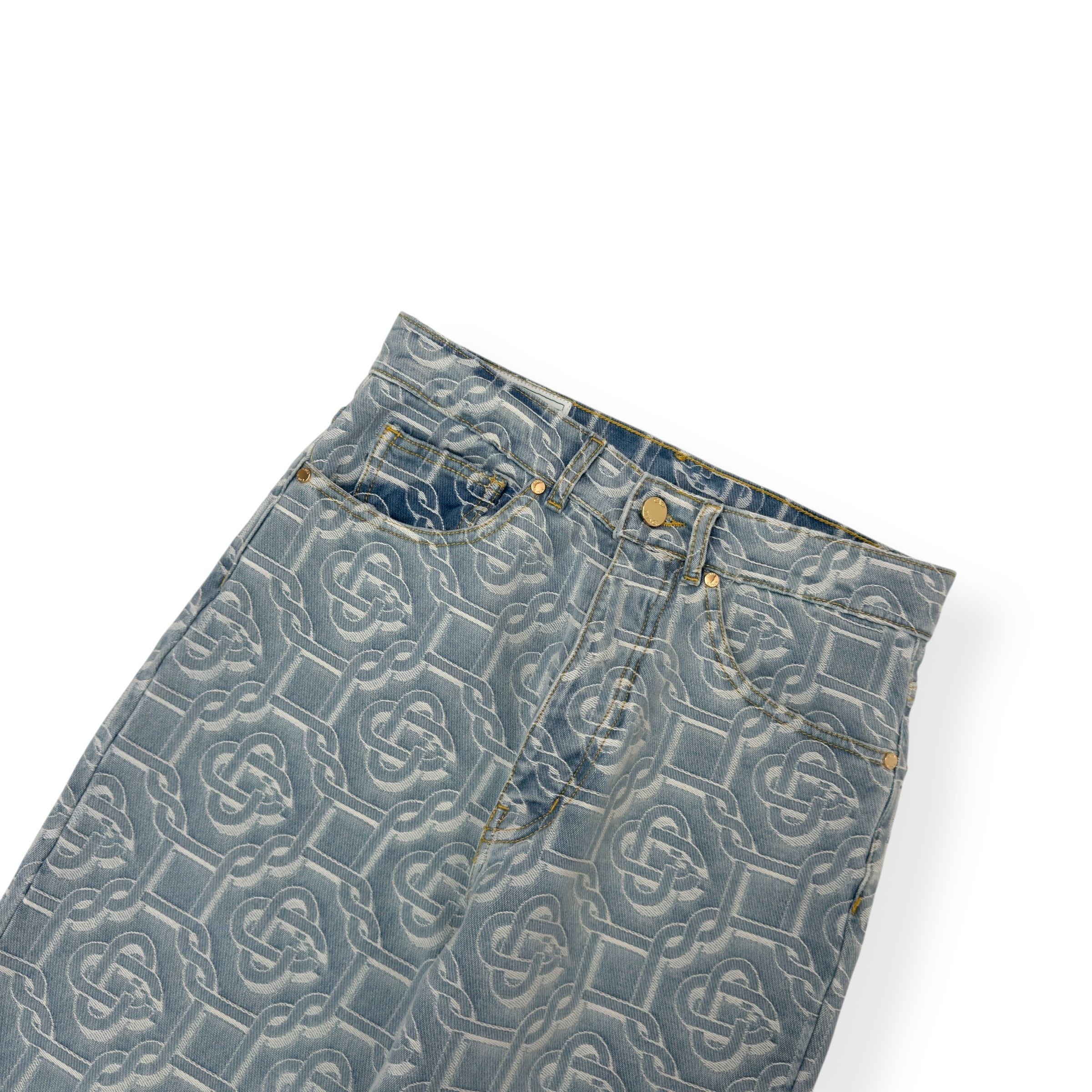 Casablanca CASABLANCA MONOGRAM STRAIGHT-LEG DENIM JEANS BLUE W26” Size 26" / US 2 / IT 38 - 3 Thumbnail