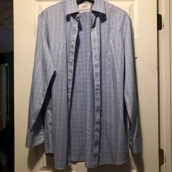 Charles Tyrwhitt CHARLES TYRWITT MEN'S BLUE COTTON DRESS SHIRT 17/35 Size US XL / EU 56 / 4 - 1 Thumbnail