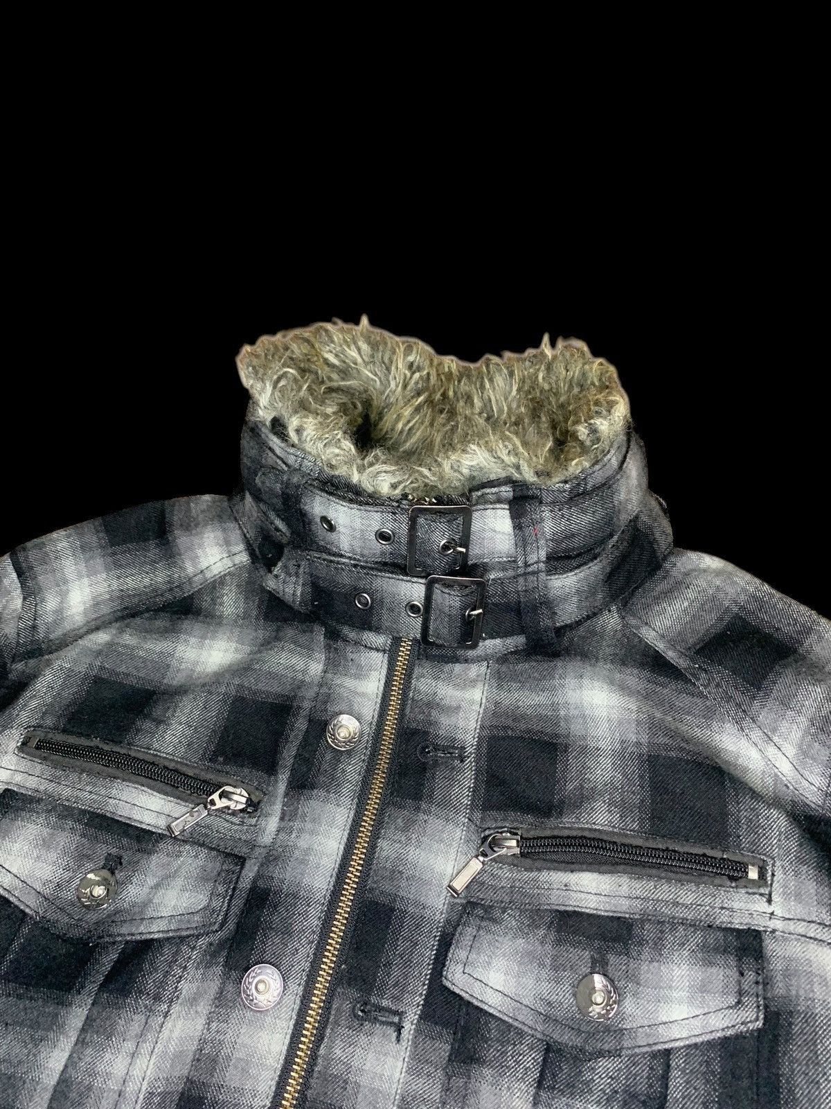 Japanese Brand Splendid 2000s plaid fur jacket Size US L / EU 52-54 / 3 - 3 Thumbnail