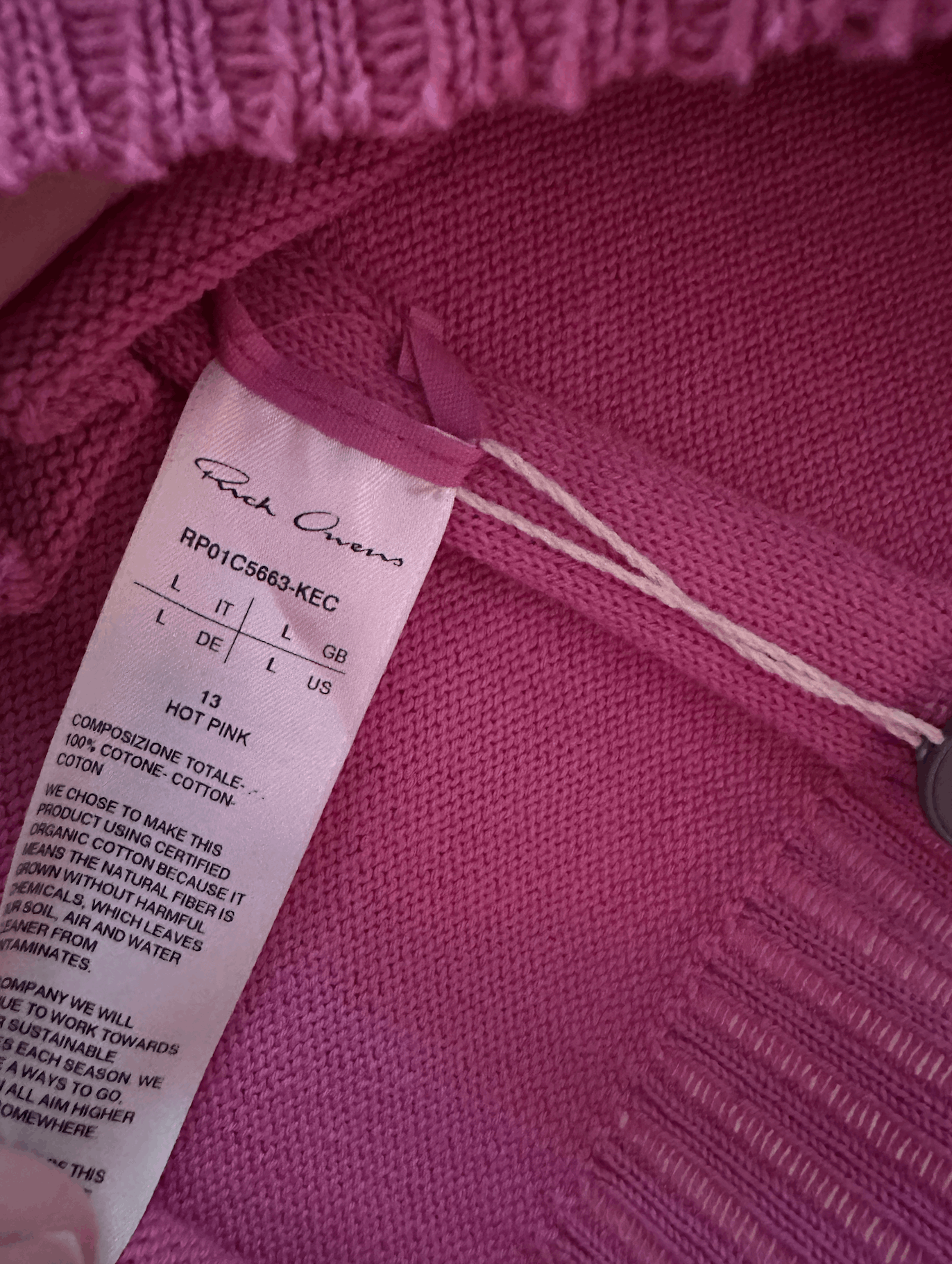 Rick Owens Rick Owens Edfu Hot Pink Cape Sleeve Knit Top Size L / US 10 / IT 46 - 6 Thumbnail