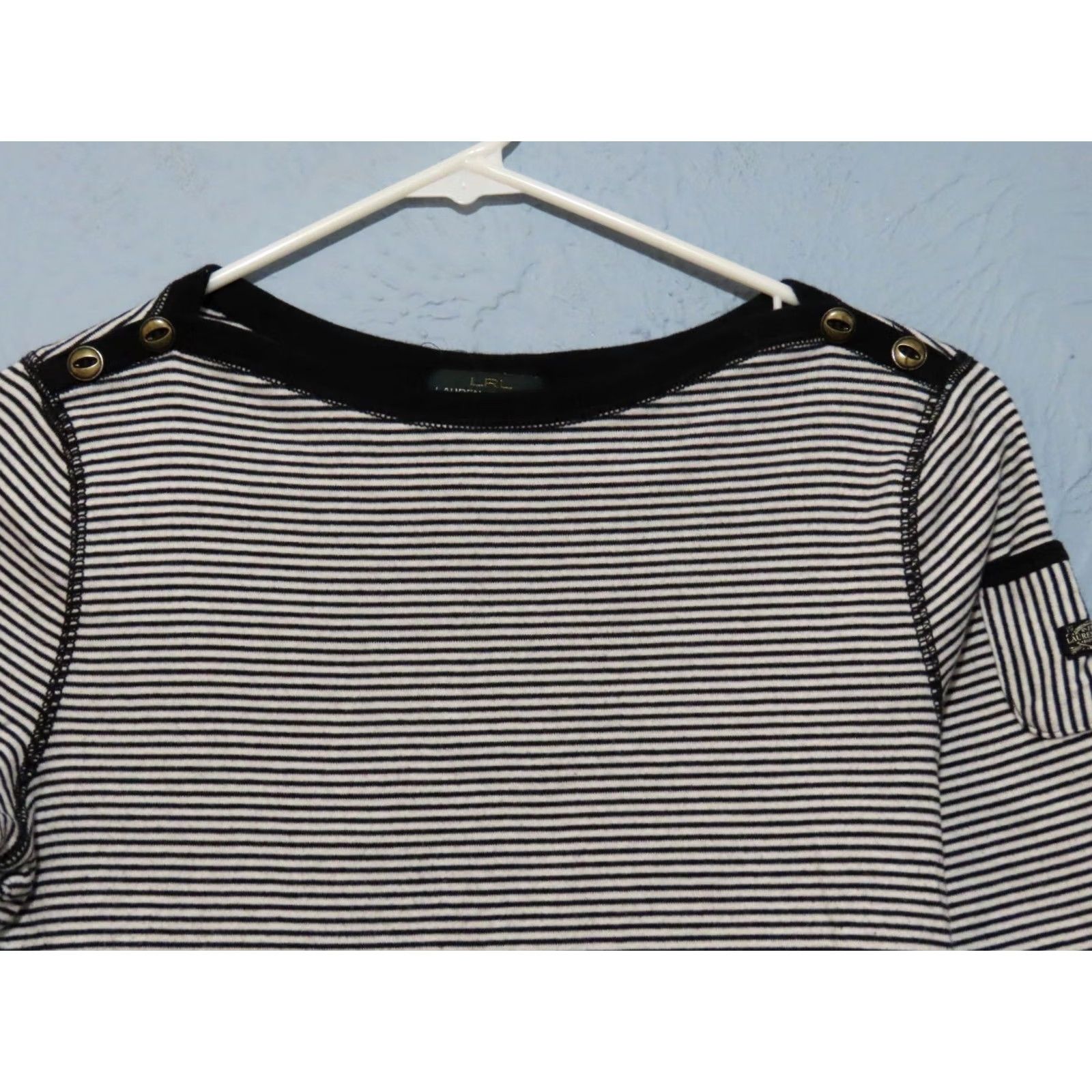 Ralph Lauren Ralph Lauren Black White Striped Knit Boat Neck 3/4 Sleeve Women’s M Top Size M / US 6-8 / IT 42-44 - 3 Thumbnail