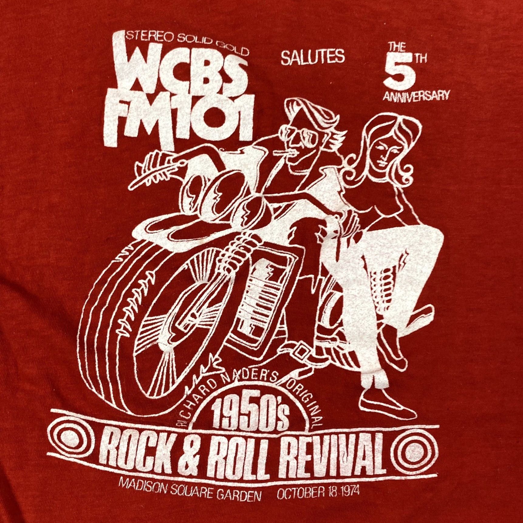 Vintage Vintage 1974 Richard Nader's Rock & Roll Revival T-Shirt Unisex S/M Red 1970s Concert Retro Psychedelic Size US S / EU 44-46 / 1 - 2 Thumbnail