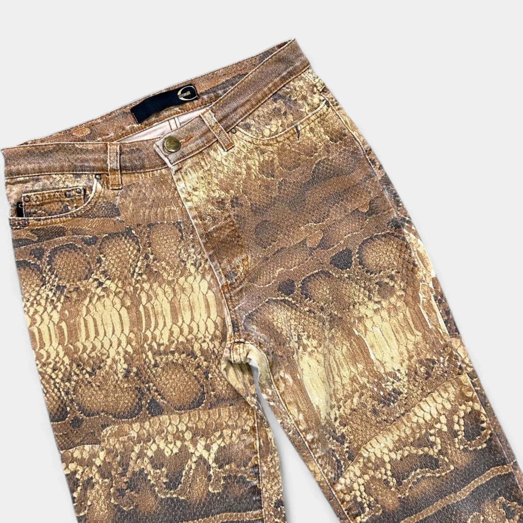 Roberto Cavalli Just Cavalli 2000s Snakeskin Pattern Pants Size 27" / US 4 / IT 40 - 2 Thumbnail