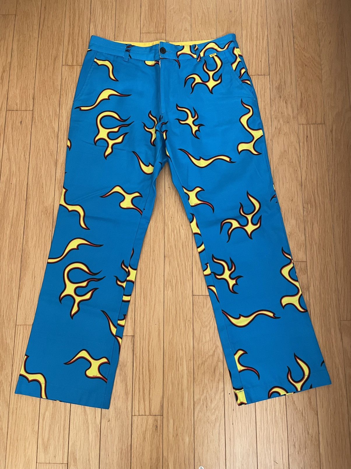 Golf Wang × Tyler The Creator Golf Wang Blue Flame Chino Pants Rare Size 34 Size US 34 / EU 50 - 1 Thumbnail